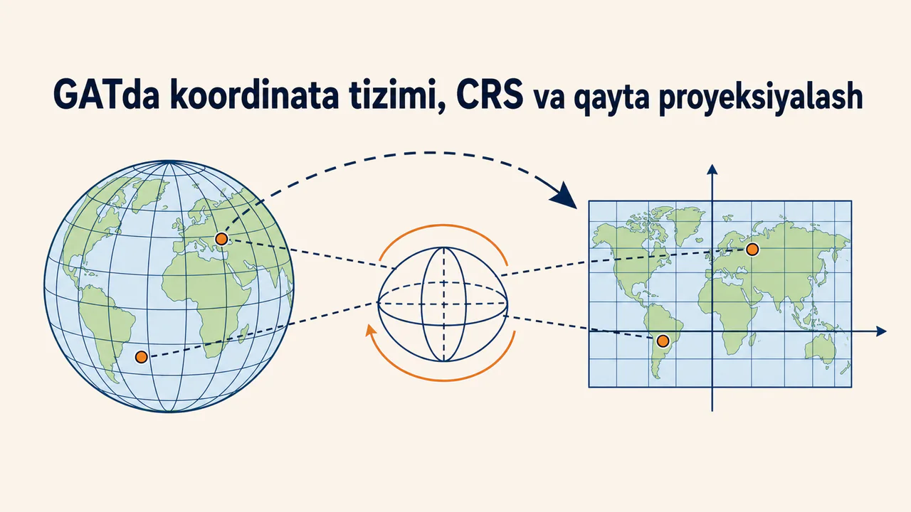 GATda koordinata tizimi, CRS va qayta proyeksiyalash