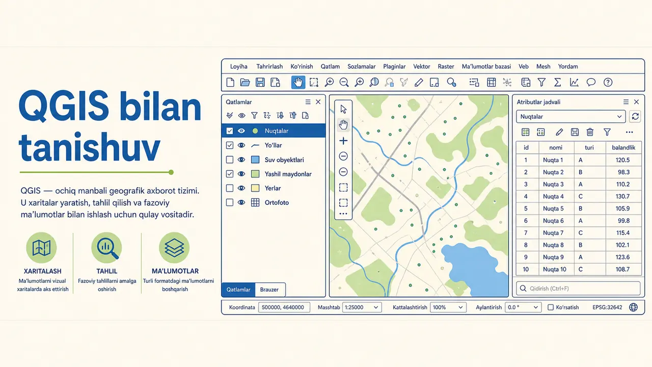 QGIS bilan tanishuv